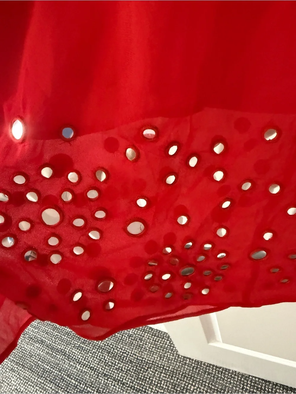 Chiffon mirror embellishment midi slip skirt - Picture 4 of 8